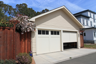 two overhead doors on garage